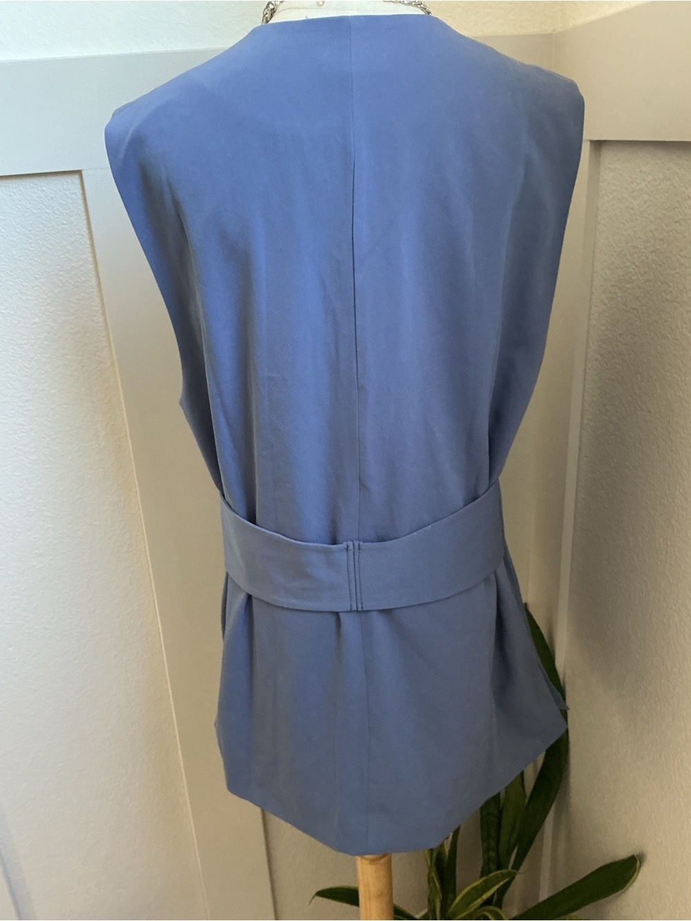 Jason Wu Blue Sleeveless V-Neck Button Front Tunic - Picture 5 of 10